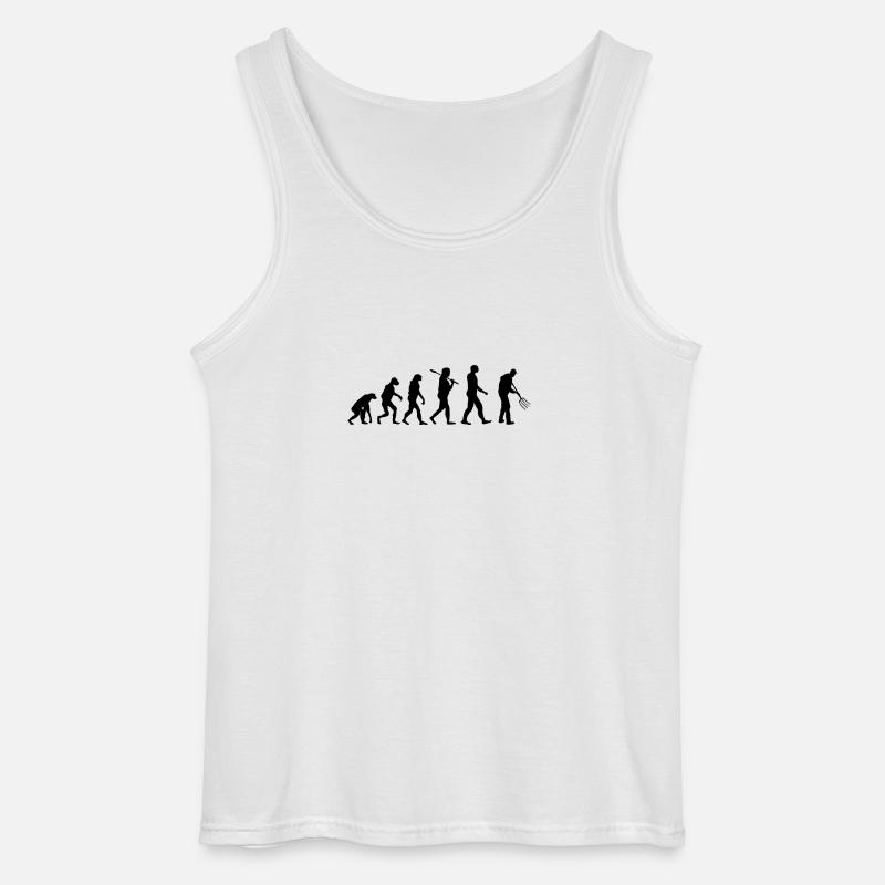 Evolution agriculteur pitchfork - Débardeur Gildan Homme - blanc