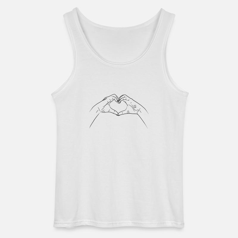Hænder danner hjerte gestus - Gildan tanktop til mænd - hvid