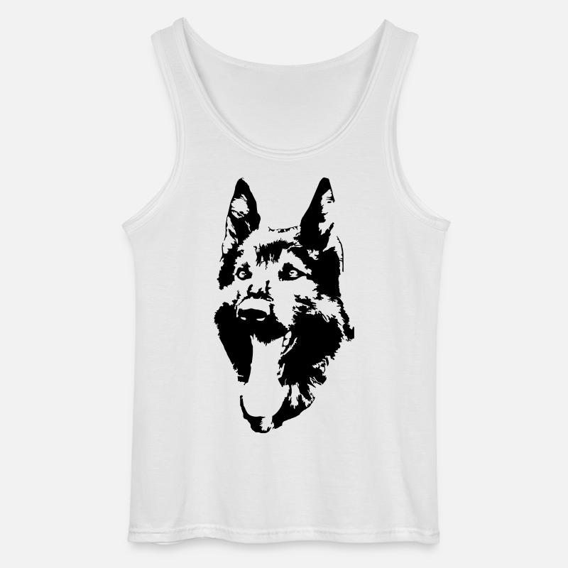 Deutscher Schäferhund Kopf - Gildan Männer Tank Top - Weiß