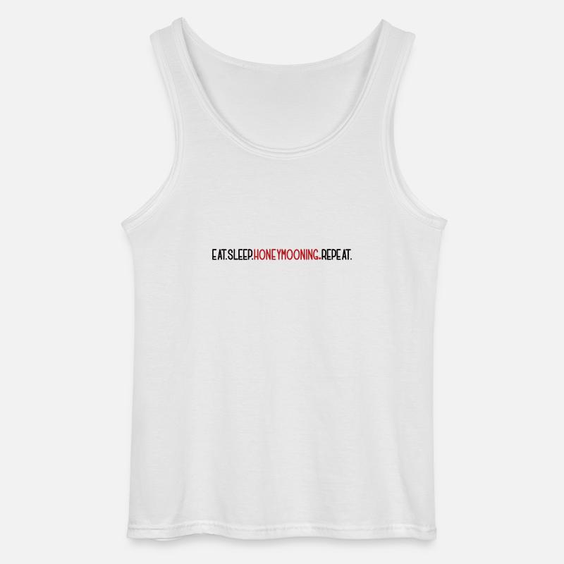 Eat Sleep Honeymooning Repeat Flitterwochen - Gildan Männer Tank Top - Weiß