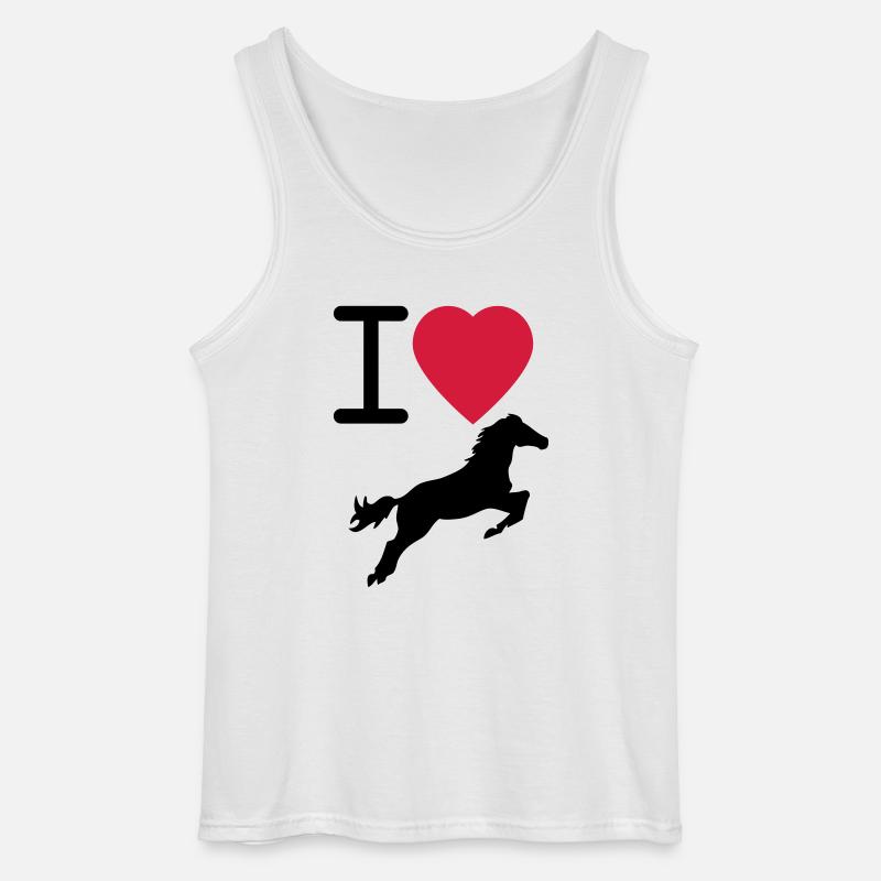 I love Horses - Gildan Männer Tank Top - Weiß