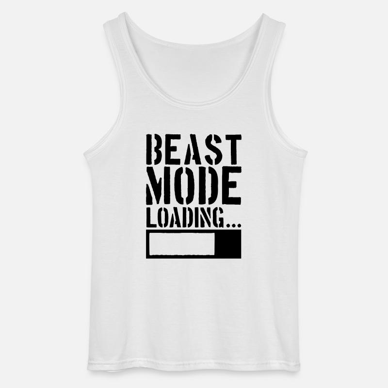 Caution Beast Mode Loading - Gildan Men’s Tank Top - white