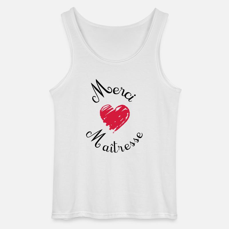 merci maîtresse cadeau fin année - Gildan Männer Tank Top - Weiß