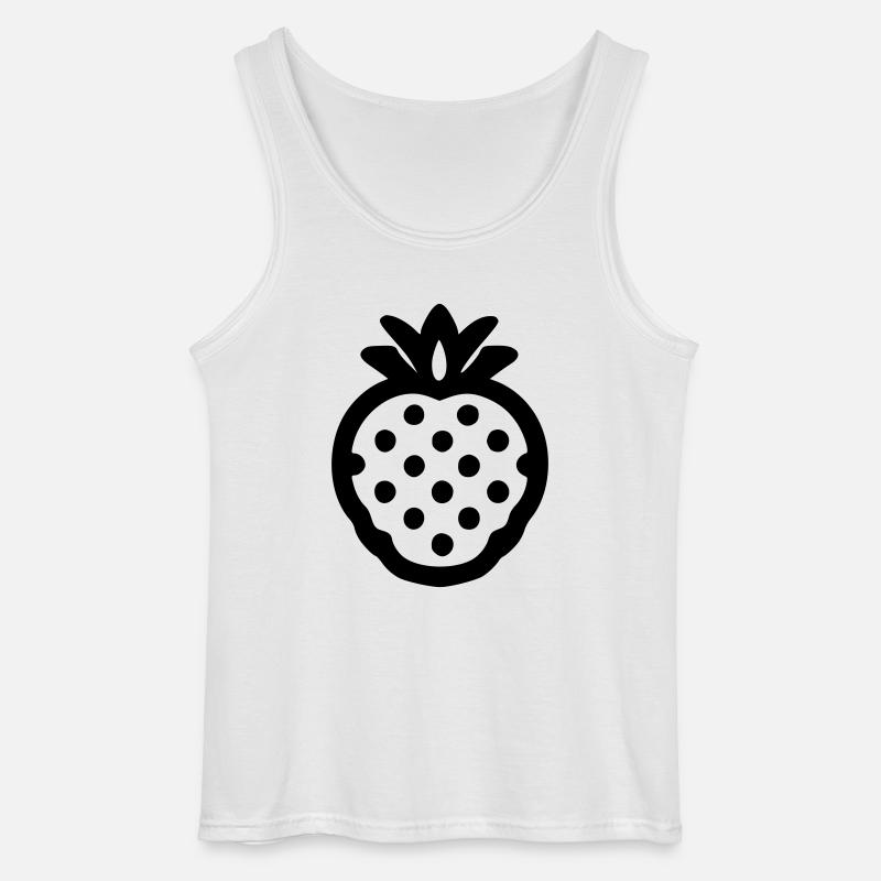 Erdbeere - Gildan Männer Tank Top - Weiß