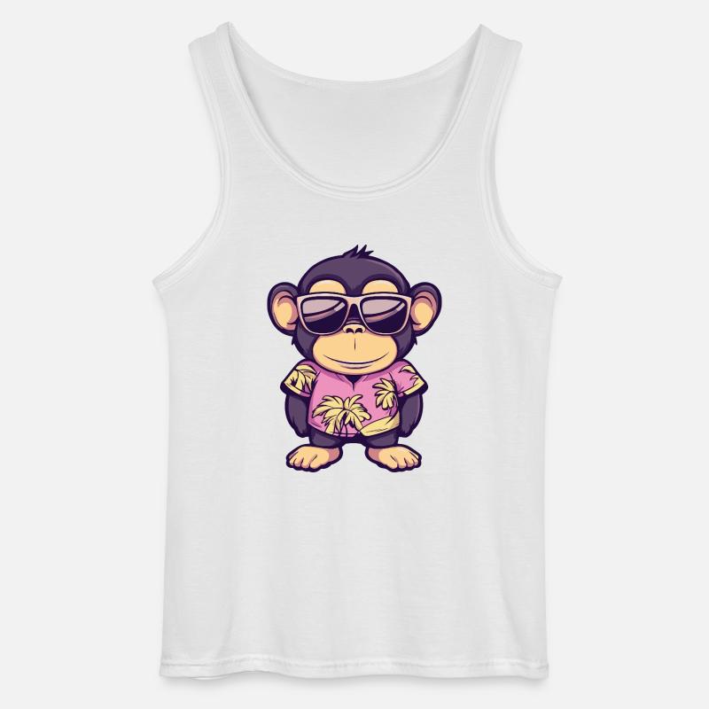 Affe Comic Lustig Sommer - Gildan Männer Tank Top - Weiß