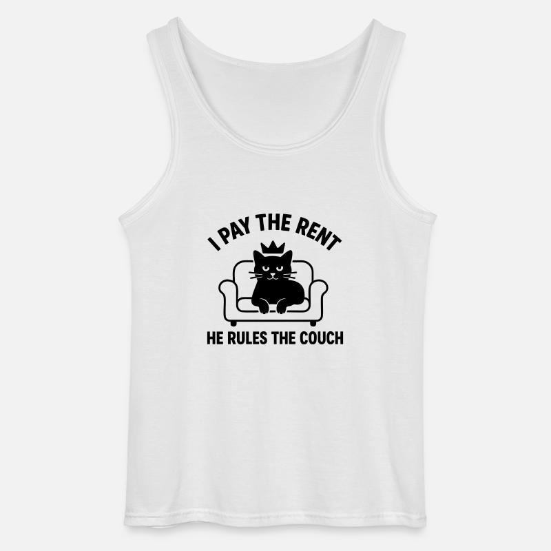 Lustige Katze Herr des Sofas - Gildan Männer Tank Top - Weiß