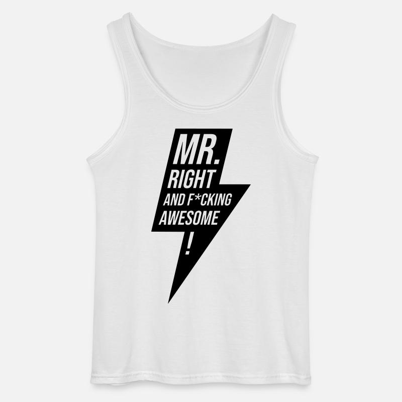 Mr Right Junggeselle Design Geschenk - Gildan Männer Tank Top - Weiß