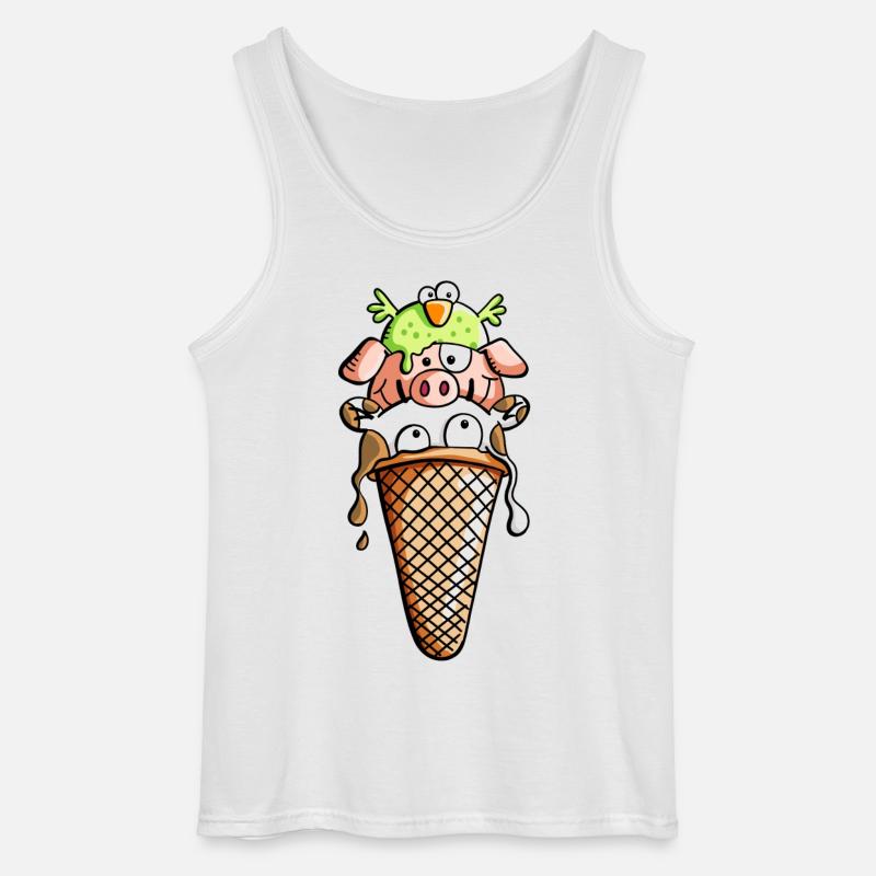 Bauernhoftier Eiscreme - Tiere - Eis - Kinder -Fun - Gildan Männer Tank Top - Weiß