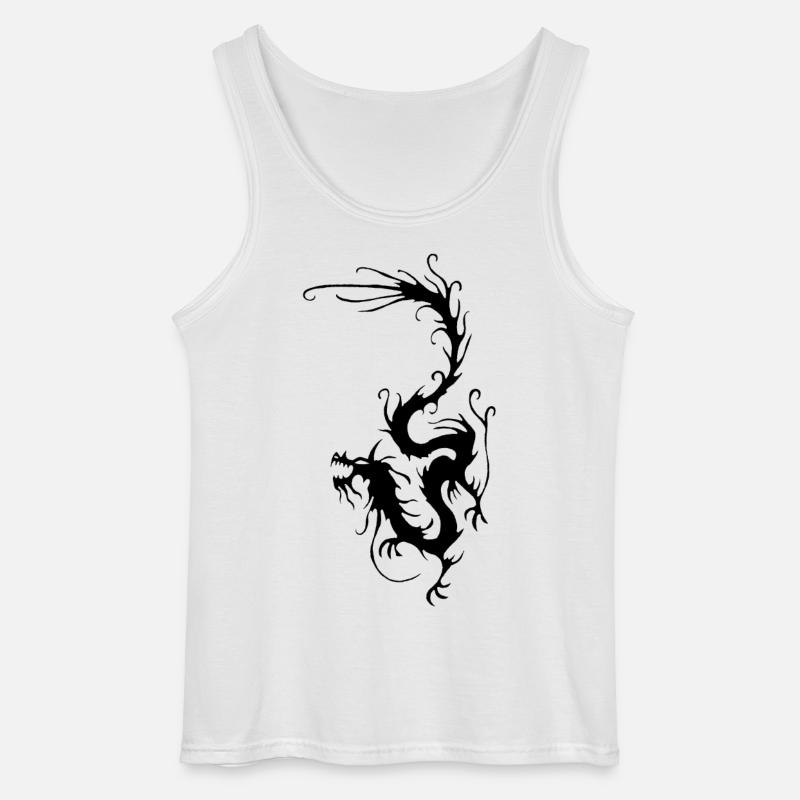 Schwarzer Rauchdrache - Gildan Männer Tank Top - Weiß