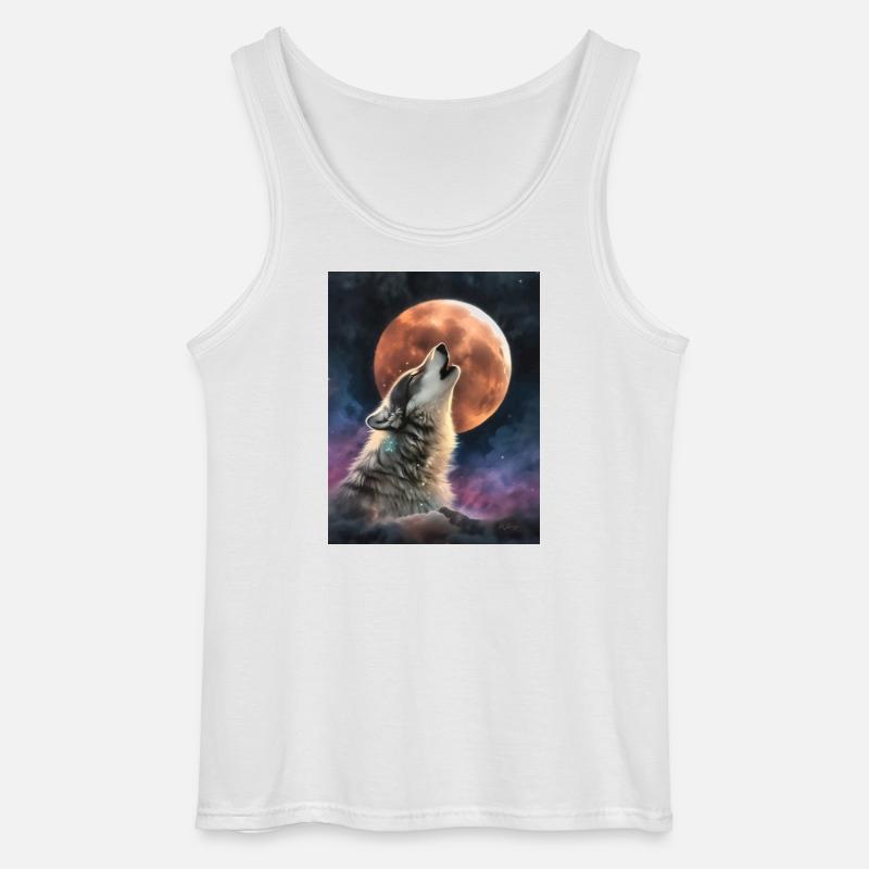 Heulender Wolf - Gildan Männer Tank Top - Weiß