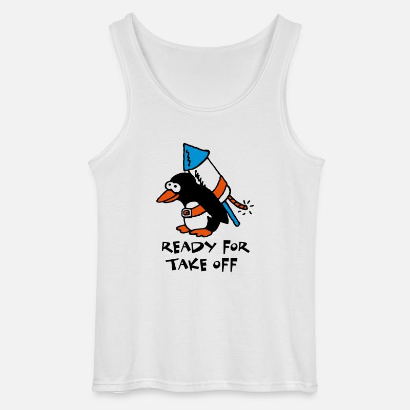 rocket_pinguin_white_c_3c - Gildan Men’s Tank Top - white