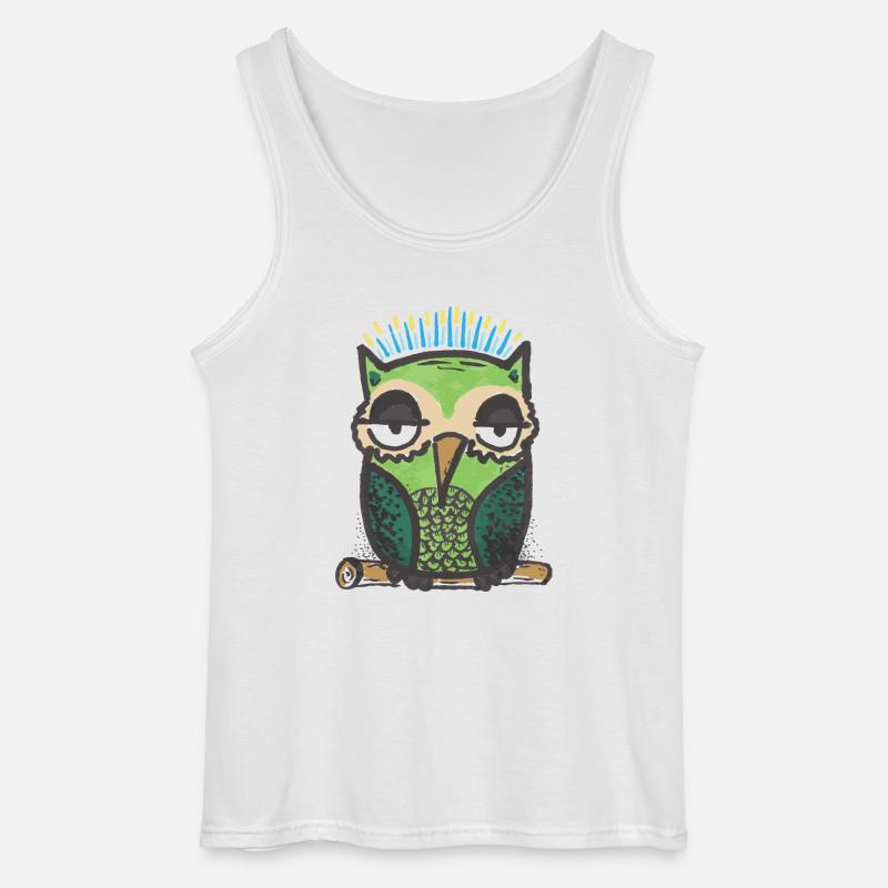 Eule - Gildan Männer Tank Top - Weiß