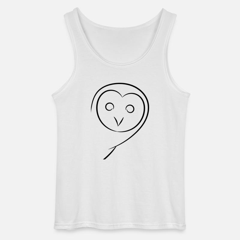 Eule - Gildan Männer Tank Top - Weiß