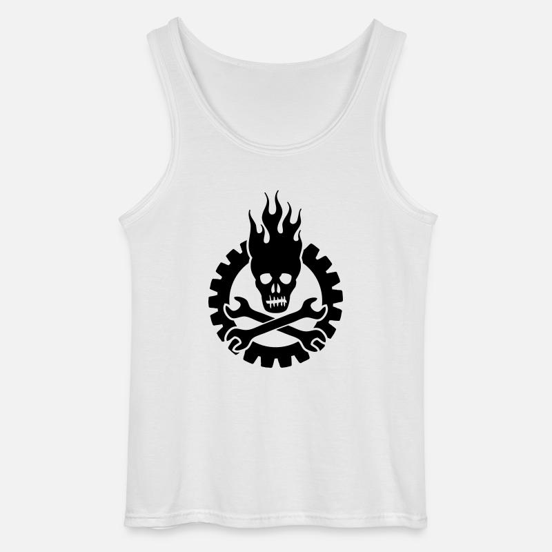 schrauber skull - Gildan Männer Tank Top - Weiß