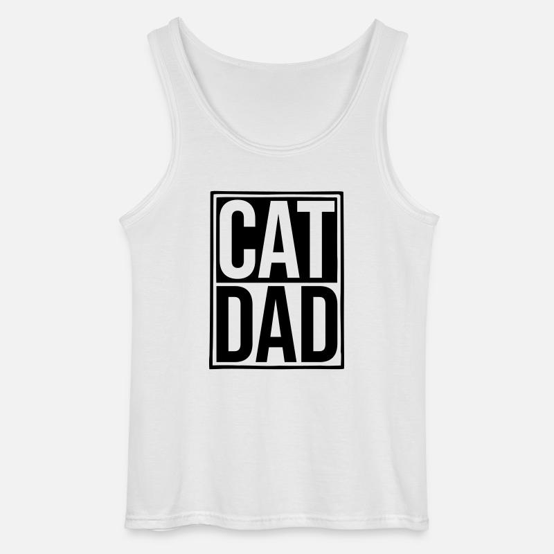 Logo Schild Cat Dad - Gildan Männer Tank Top - Weiß