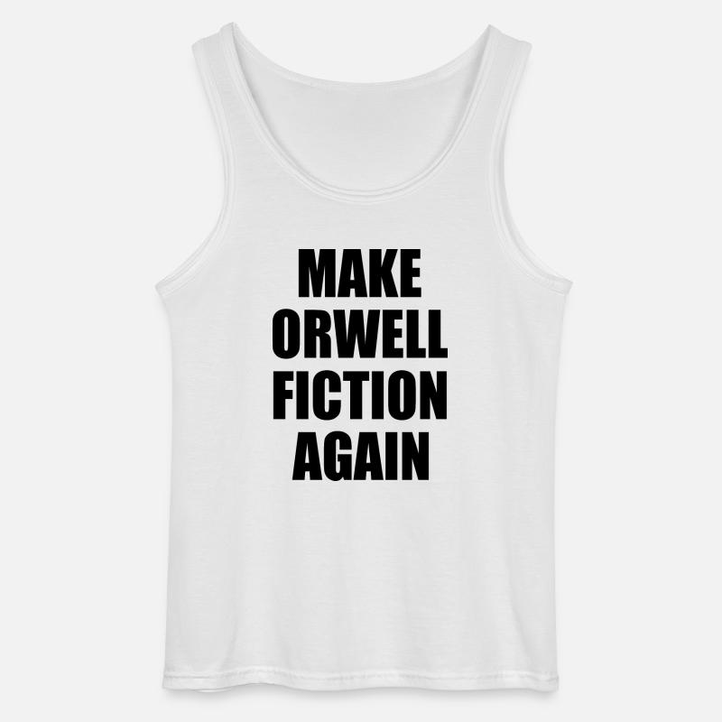 make orwell fiction again - Gildan Männer Tank Top - Weiß