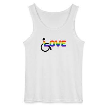 Wheelchair Love Disabled - Gildan Men’s Tank Top - white - Front - AI Model Male 185 dark (185cm)