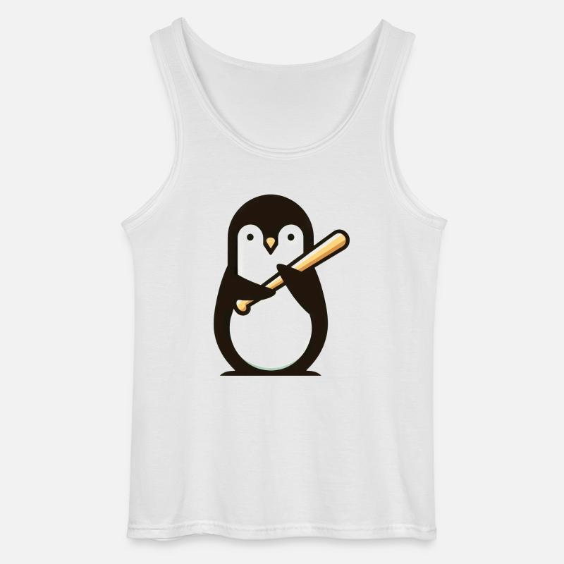 Süßer Pinguin Baseball Comic - Gildan Männer Tank Top - Weiß