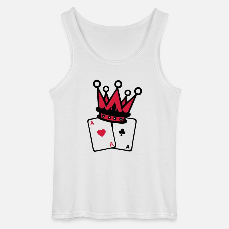 crown crown poker as Map1 - Gildan Men’s Tank Top - white