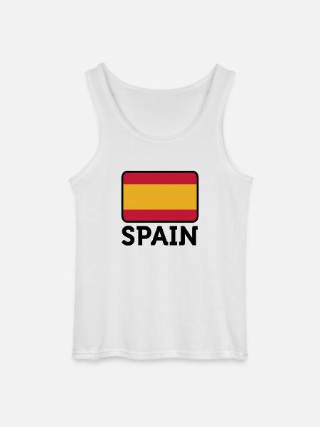 National Flag of Spain - Gildan Men’s Tank Top - white