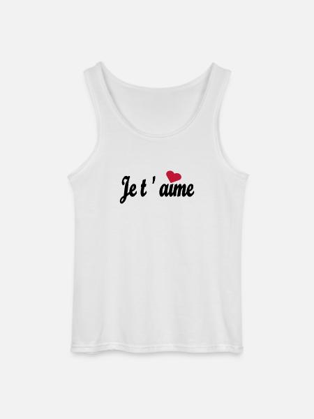 Je t 'aime - Gildan Men’s Tank Top - white