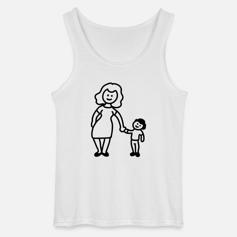 Mutter / Oma + Kind - Line - Gildan Männer Tank Top - Weiß