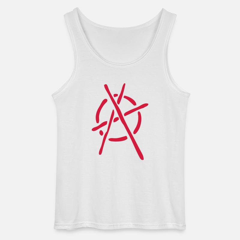 anarchy logo stencil - Gildan Männer Tank Top - Weiß