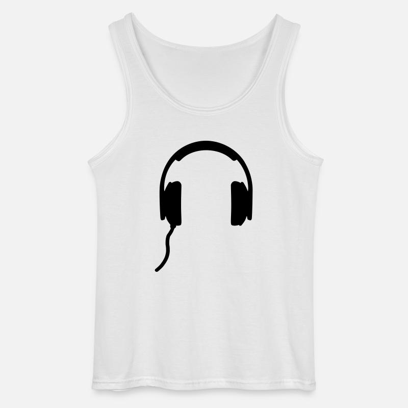 Kopfhörer - Gildan Männer Tank Top - Weiß