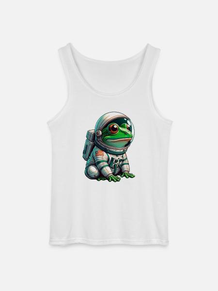 Frog astronaut in space - Gildan Men’s Tank Top - white