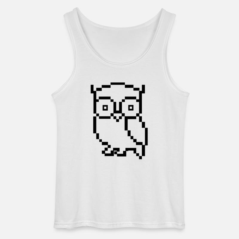 eule pixel - Gildan Männer Tank Top - Weiß