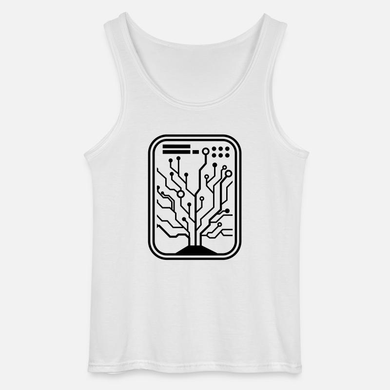 micro chip - Gildan Männer Tank Top - Weiß