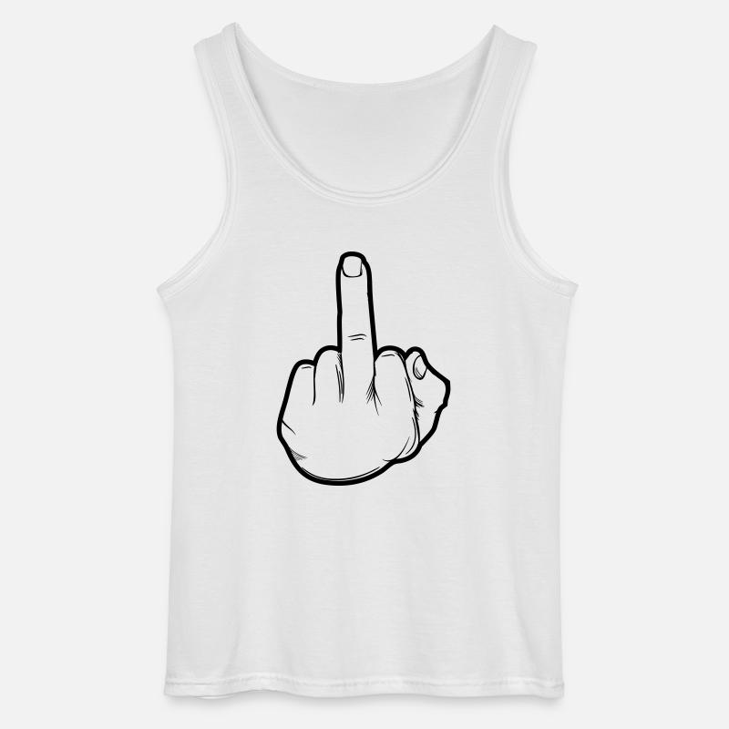 hand mittelfinger - Gildan Männer Tank Top - Weiß