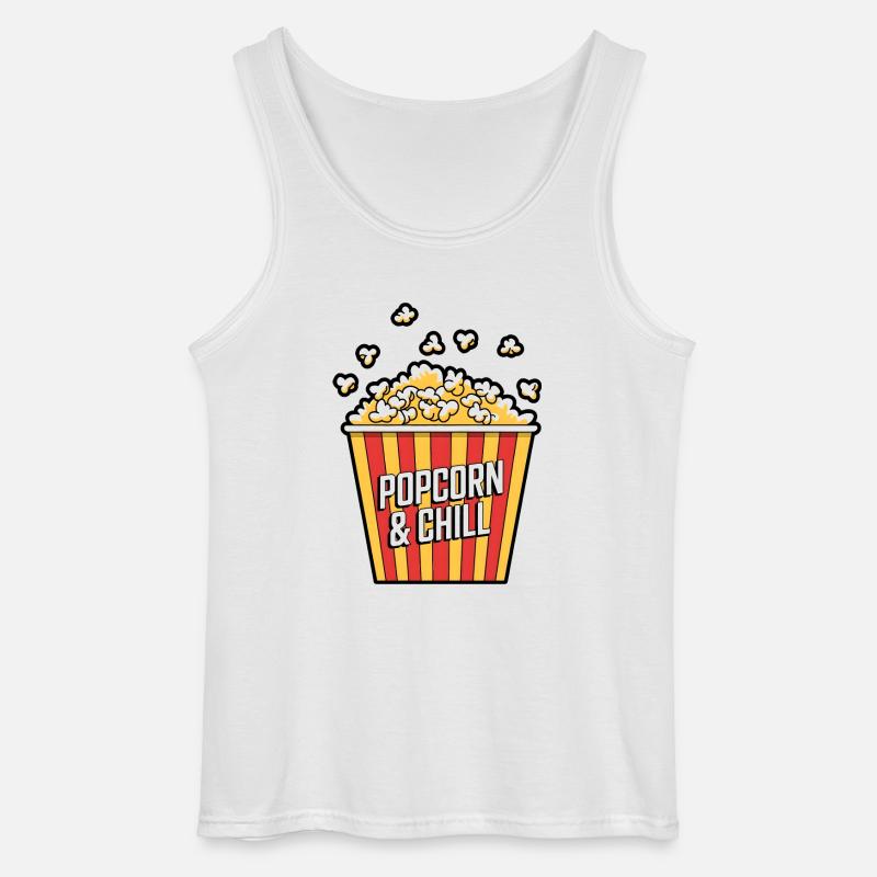 Popcorn & Chill - Gildan Männer Tank Top - Weiß