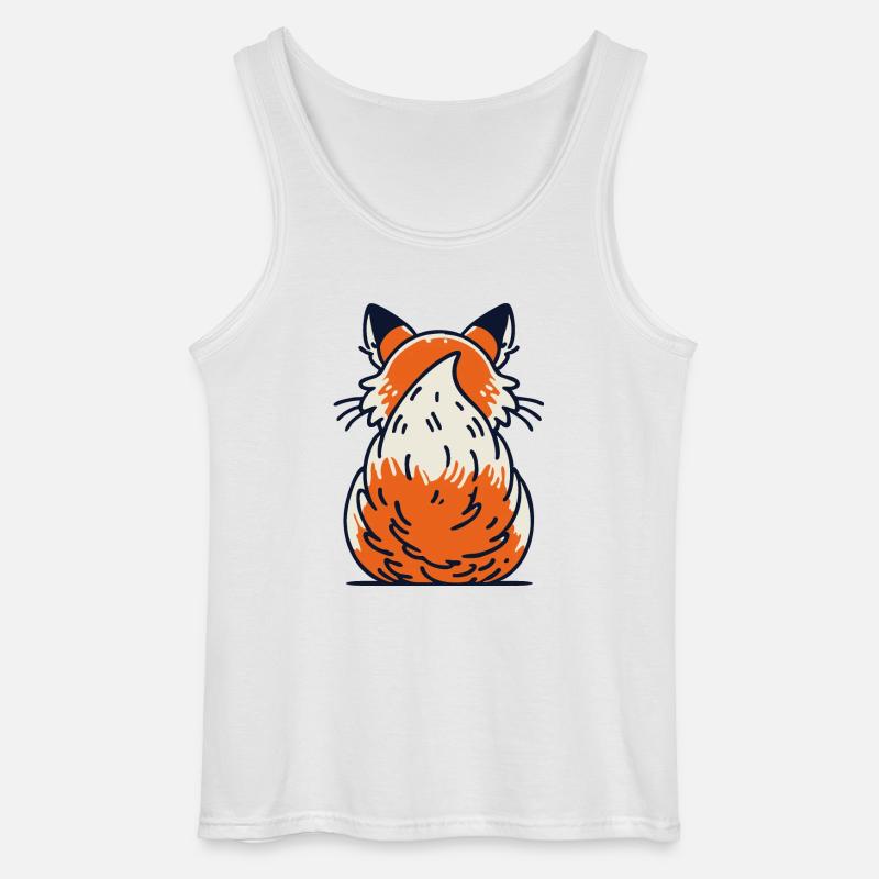 Fuchshinterteil mit Buschigem Schweif - Gildan Männer Tank Top - Weiß