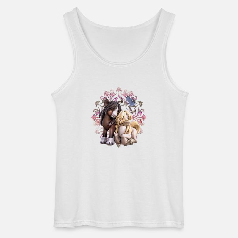 Pferde Freunde - Gildan Männer Tank Top - Weiß