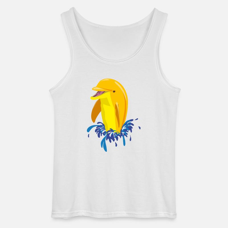 Delphin gelb Spritzer - Gildan Männer Tank Top - Weiß
