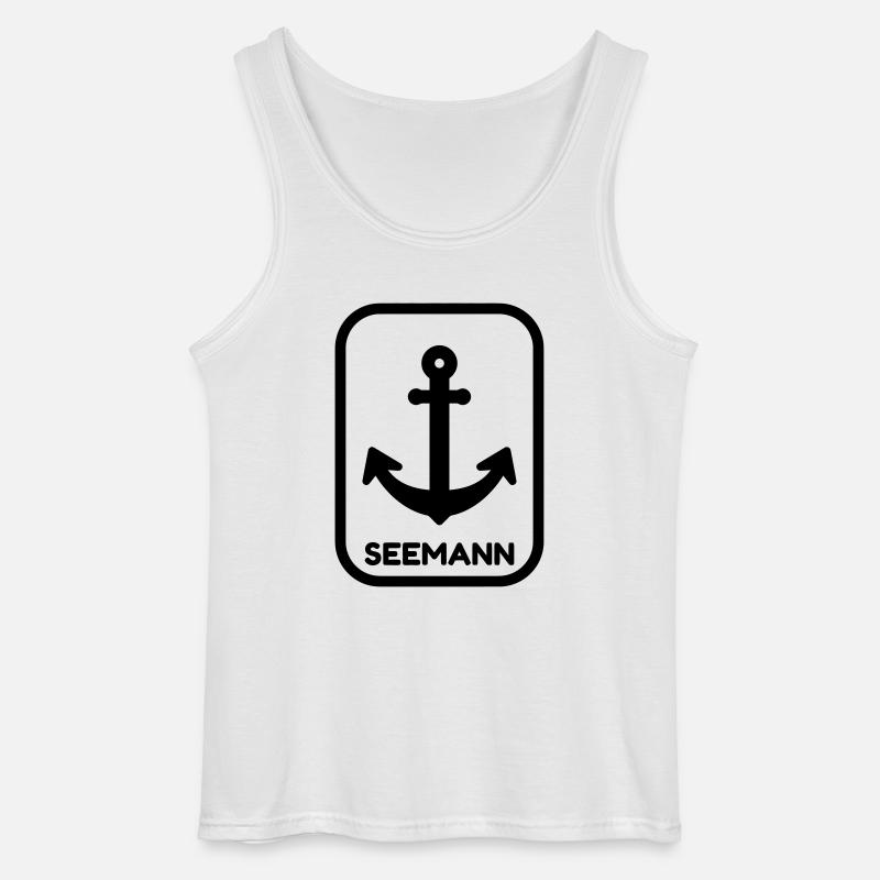 Seemann / Boot / Seebär / Segelboot - Gildan Männer Tank Top - Weiß