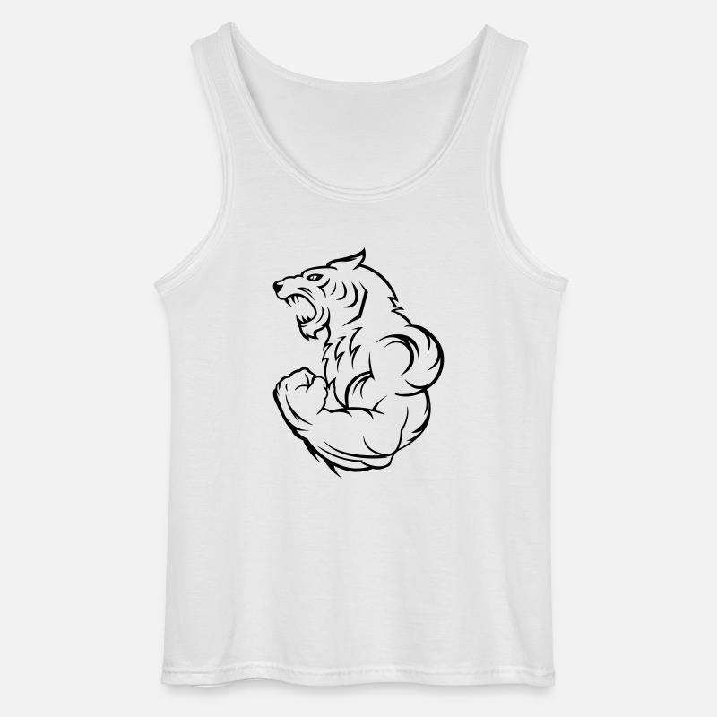 strong tiger wolf - Gildan Männer Tank Top - Weiß