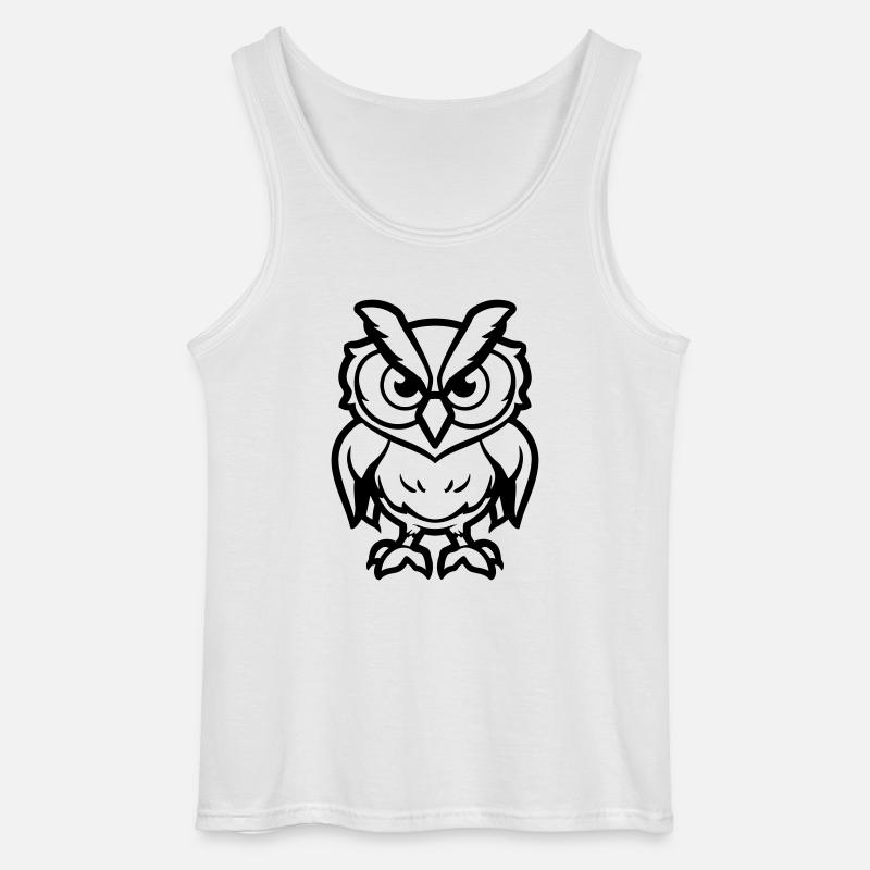 eule comic - Gildan Männer Tank Top - Weiß