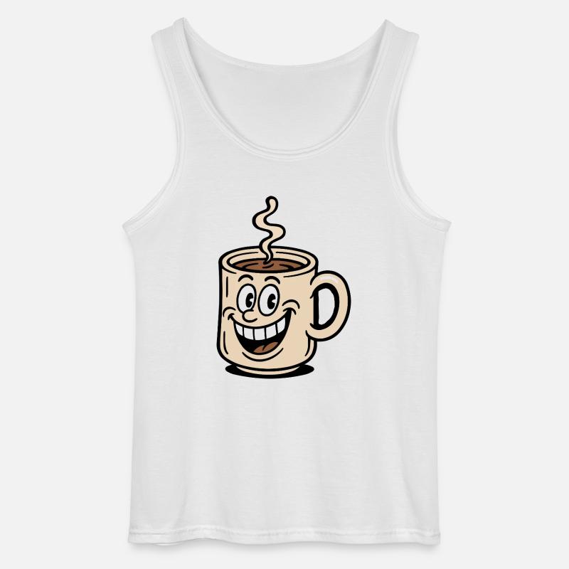 Coffee Cup Comic - Gildan Men’s Tank Top - white