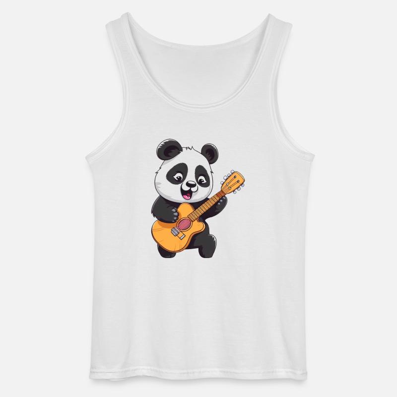 Panda Spielt Gitarre - Gildan Männer Tank Top - Weiß