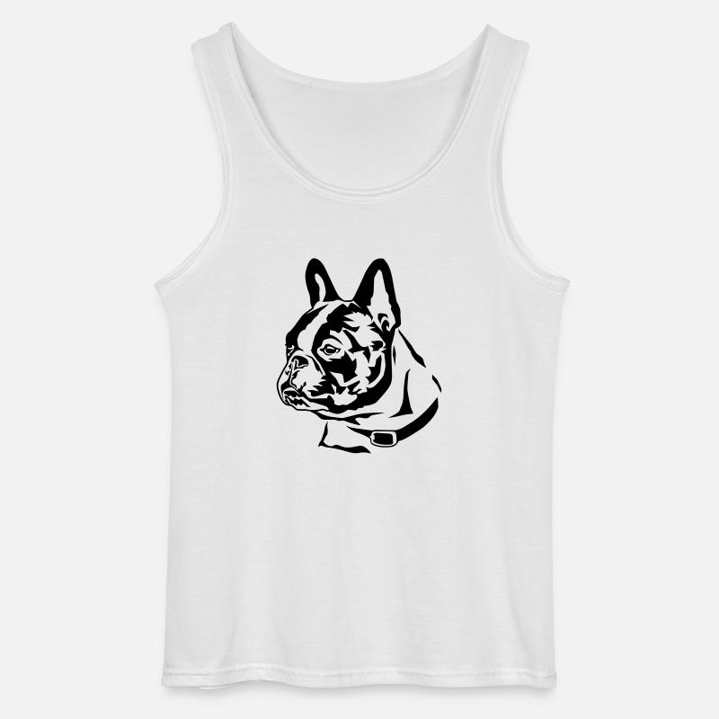 french_bully_head_01 - Gildan Männer Tank Top - Weiß