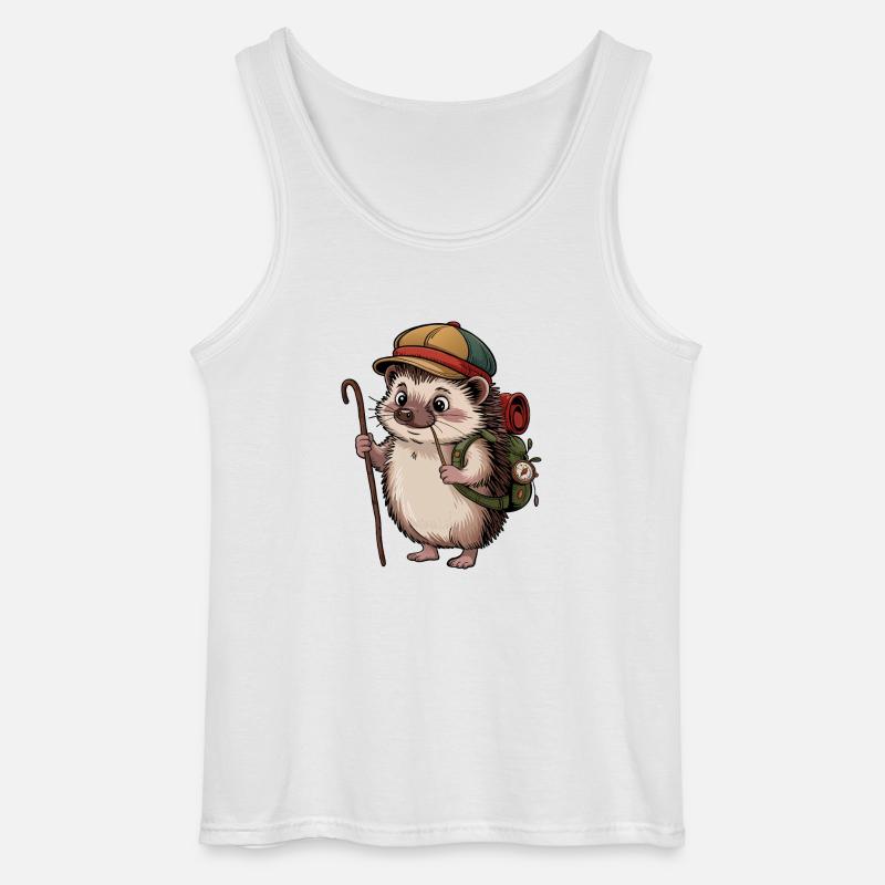 Igel mit Rucksack auf Wanderschaft - Gildan Männer Tank Top - Weiß