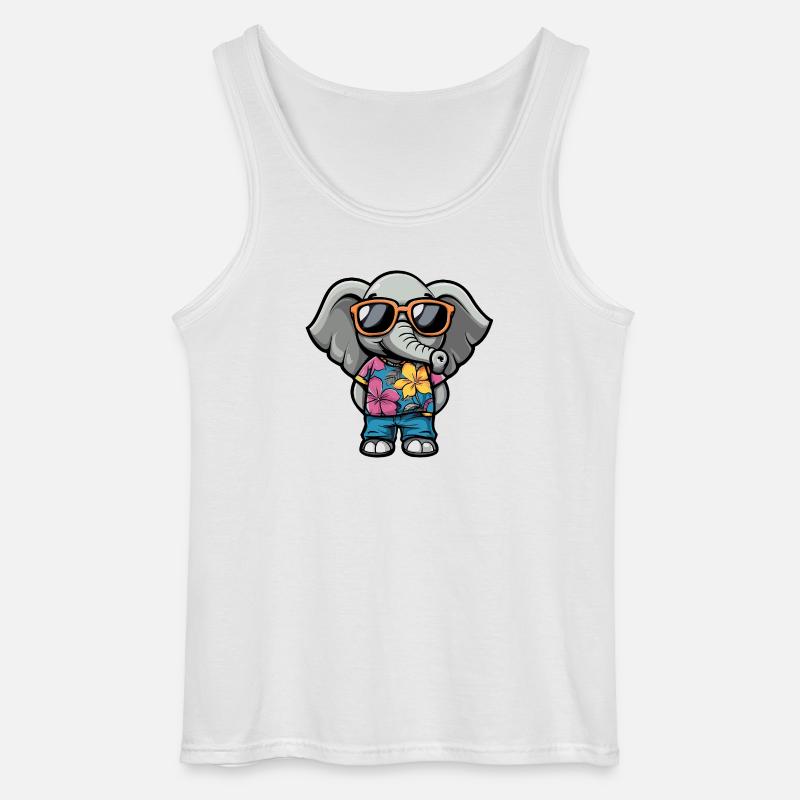Elefant Comic Urlaub - Gildan Männer Tank Top - Weiß