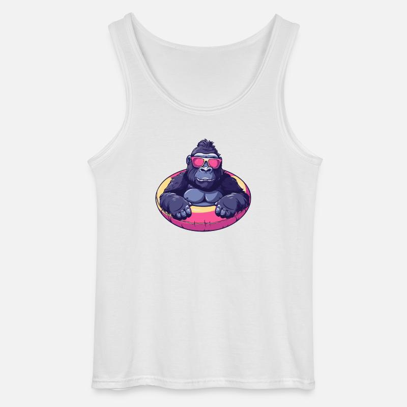 Gorilla Comic Cool - Gildan Männer Tank Top - Weiß
