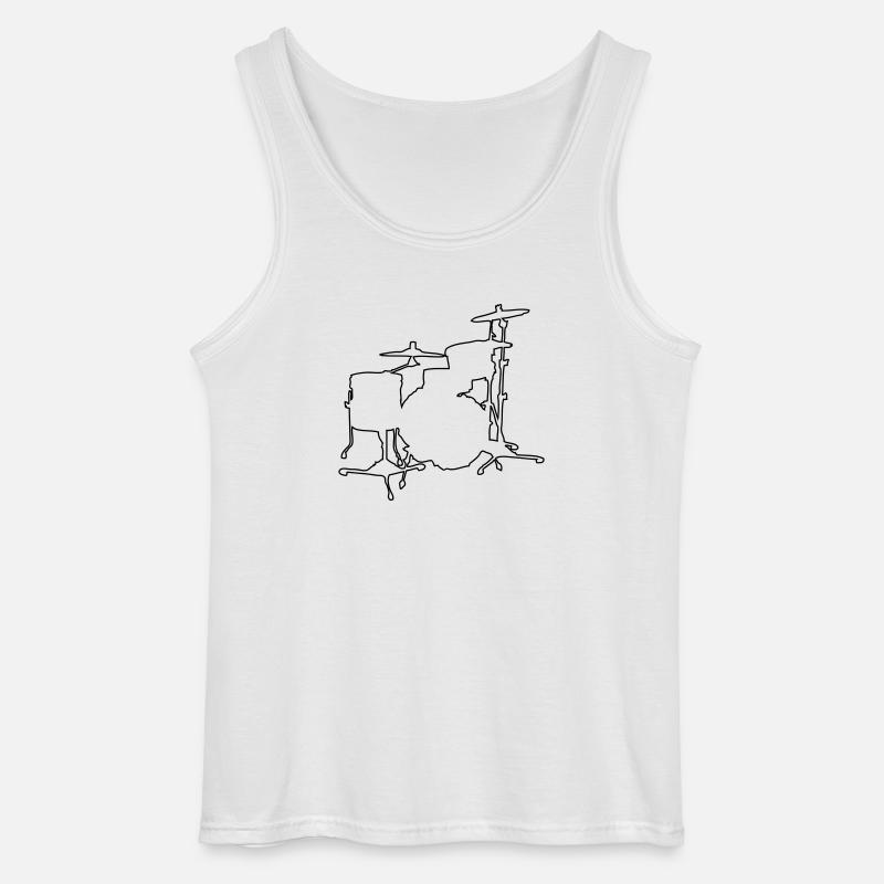 Drums Silhouette - Gildan Männer Tank Top - Weiß