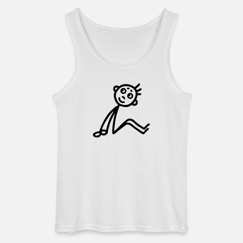 Männchen sitzend - Gildan Männer Tank Top - Weiß