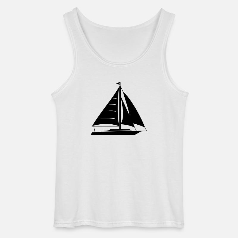 Segelboot - Gildan Männer Tank Top - Weiß