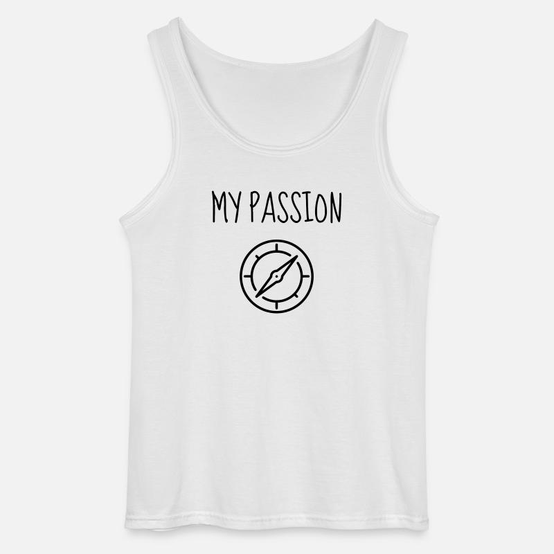 Geocaching / Geocacher / Kompass / Wald - Gildan Männer Tank Top - Weiß