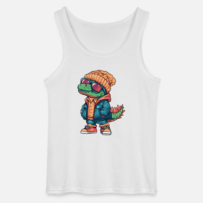 Dinosaurier stegosaurus Winter Comic - Gildan Männer Tank Top - Weiß